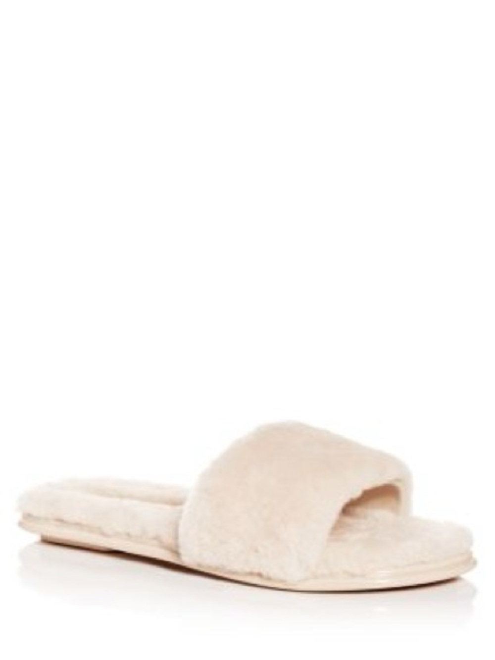 Rebecca Minkoff Cream Faux-Fur Slide